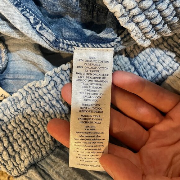 Faherty Dream Cotton Gauze Wide Leg Pant Light Indigo Wash - Picture 12 of 15